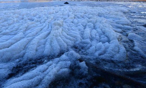 빙하로 변한 포항 형산강