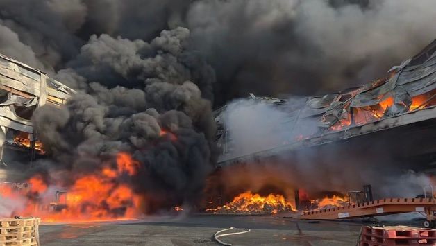 음성 펄프공장 화재 '대응 2단계'