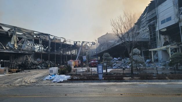 음성 펄프공장 화재 '대응 2단계'