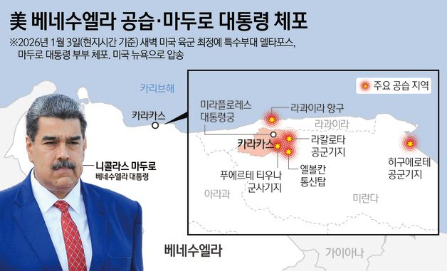 [그래픽] 美 베네수엘라 공습·마두로 대통령 체포