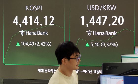 코스피 역대 최고치 '4,400 선 돌파'