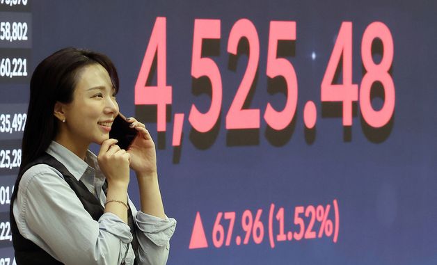 코스피, 사상 첫 4500 돌파