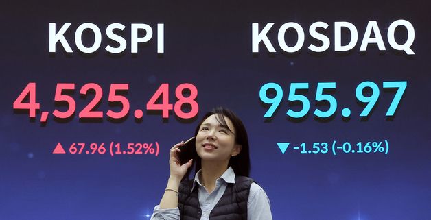 4500 뚫은 코스피, 연일 최고가 경신