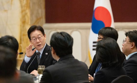 이재명 대통령 '중국 순방기자단 간담회'