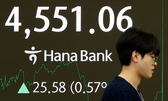 코스피, 장중 4611찍고 4551.06으로 장 마감