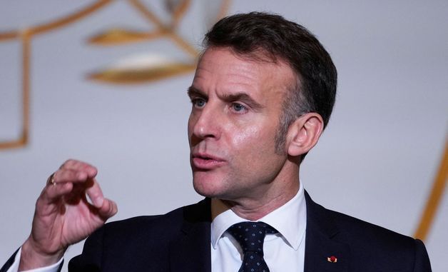 [포토] 연설 중인 마크롱 대통령