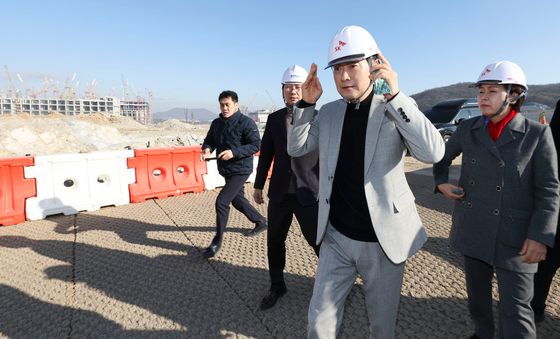 용인 반도체 클러스터 산단 공사현장 찾은 장동혁 대표