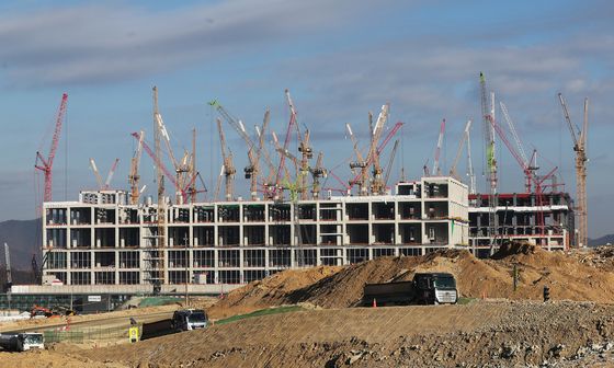 공사 중인 용인반도체클러스터 산단 현장