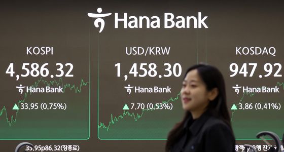 국내 증시 일제히 상승…코스피 4586선