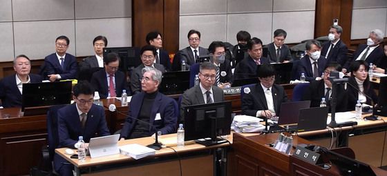 '내란 우두머리' 재판 1심 결심공판 출석한 윤석열·김용현