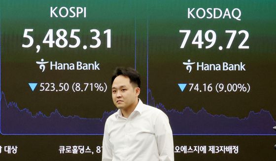 코스피 장중 '5500선 붕괴'