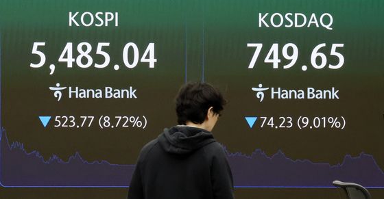 장중 5500선 붕괸된 코스피
