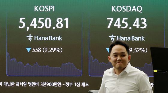 코스피 검은 목요일 '장중 5500선 붕괴'