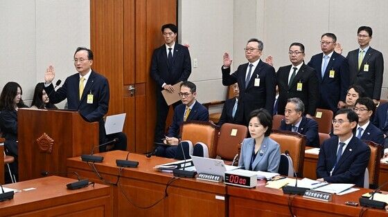 [국감] 국정감사장 증인 출석한 5대 은행장