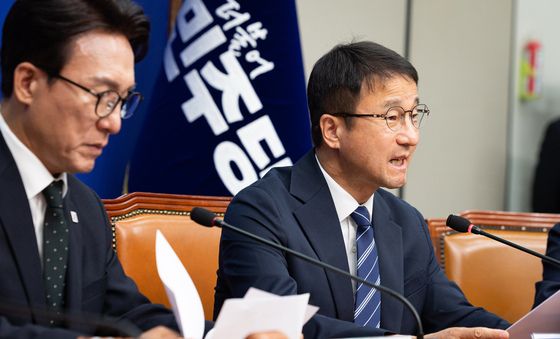 최고위 발언하는 한병도 민주당 원내대표