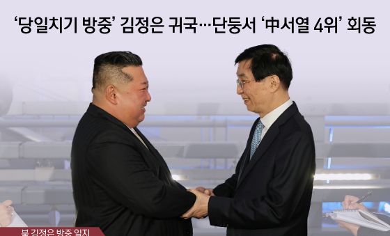[오늘의 그래픽] '당일치기 방중' 김정은 귀국…단둥서 '中서열 4위' 회동