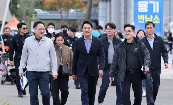 잠수교 보행전용교 전환 현장점검 나선 오세훈 시장