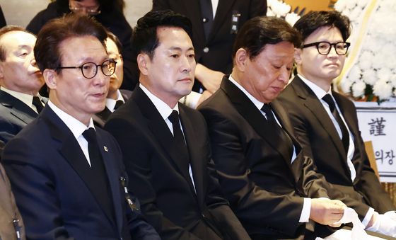 고 최형우 전 내부무 장관 영결식 참석한 김민석·장동혁·한동훈