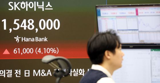 SK하이닉스, 전 거래일 대비 4.10% 오른 154만 8000원