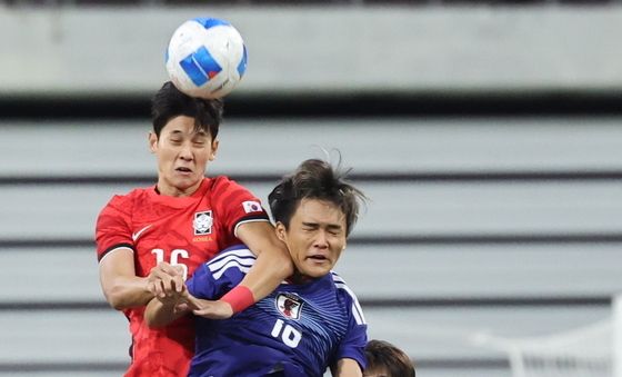 AG 축구 한일전, 거친 공중볼 다툼