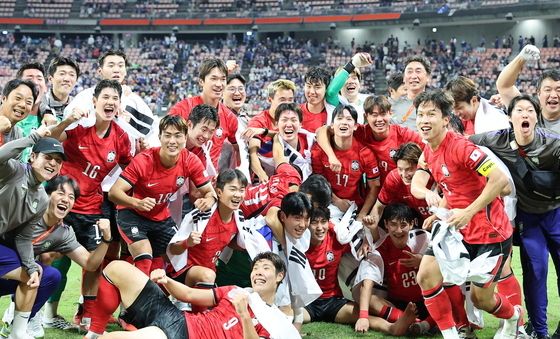 한일전 결승 승리 거둔 AG남자 축구 대표팀