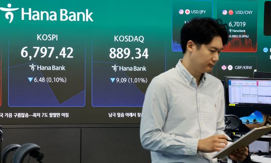 코스피 '상승 개장 후, 하락세'
