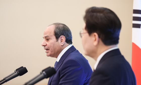 귱동언론발표 하는 알시시 대통령