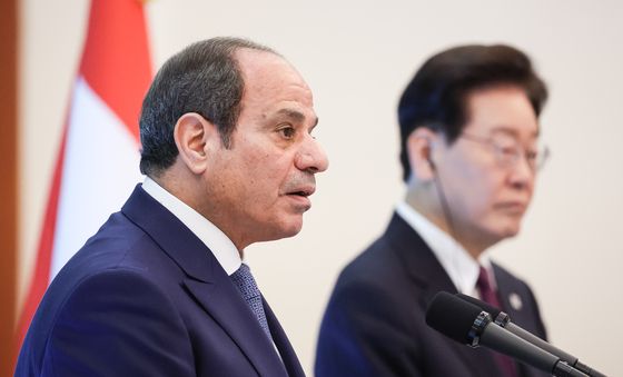 귱동언론발표 하는 알시시 대통령