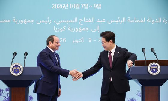 인사 나누는 한·이집트 정상