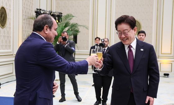 건배하는 한·이집트 정상