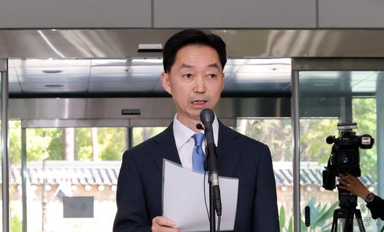 입장 발표하는 김지용 중수청장 후보자