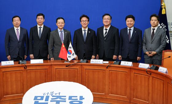 다이빙 주한중국대사 접견하는 김민석 당대표