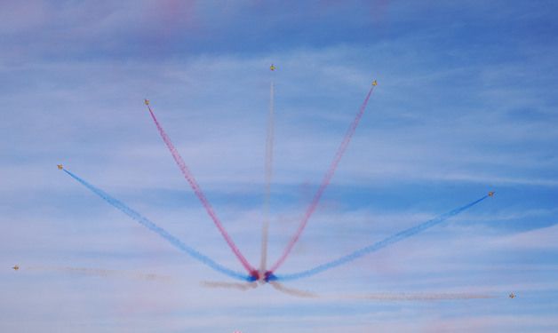 사우디 방산전시회서 에어쇼 펼치는 블랙이글스