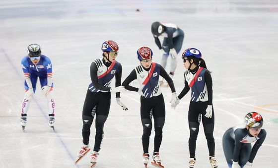 준결승 진출한 쇼트트랙 혼성 대표팀
