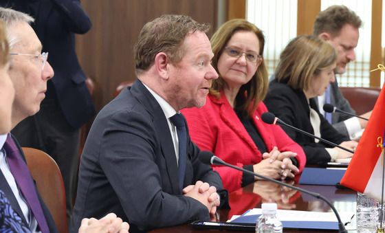 발언하는 다비드 반 베일 네덜란드 외교장관