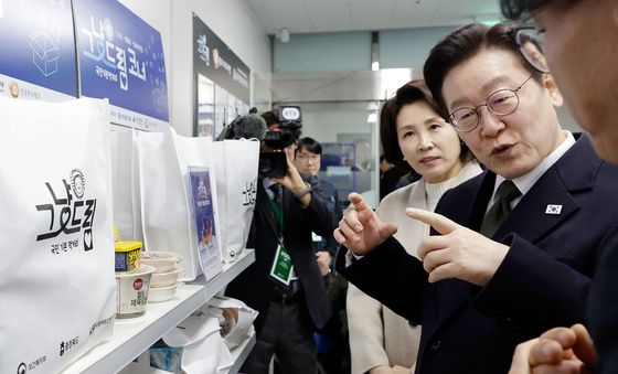 그냥드림 운영현황 점검하는 이재명 대통령