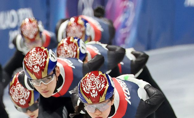 공식 훈련하는 대한민국 쇼트트랙 대표팀