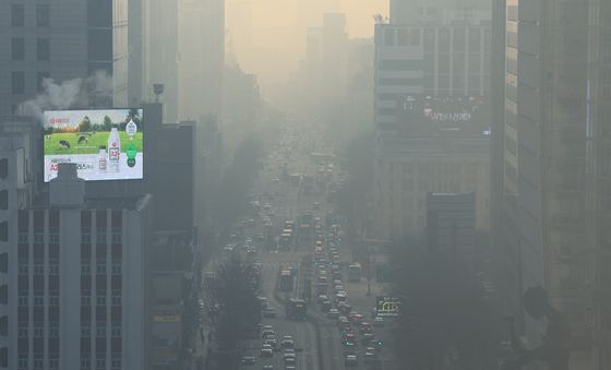 전국 대부분 미세먼지 '나쁨'
