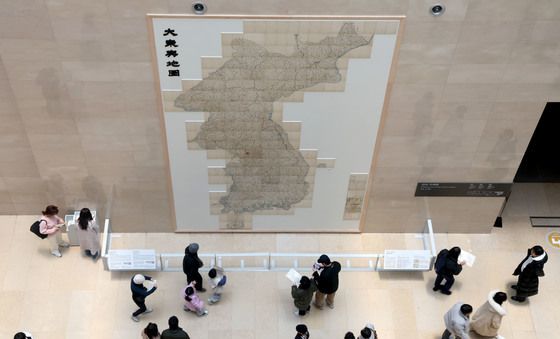 국립중앙박물관, 6.7m '완전체' 대동여지도 전시