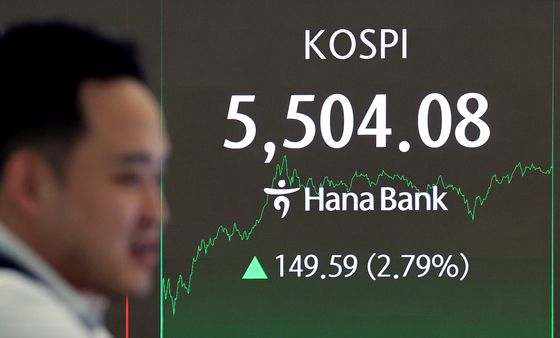사상 첫 장중 5,500 돌파한 코스피