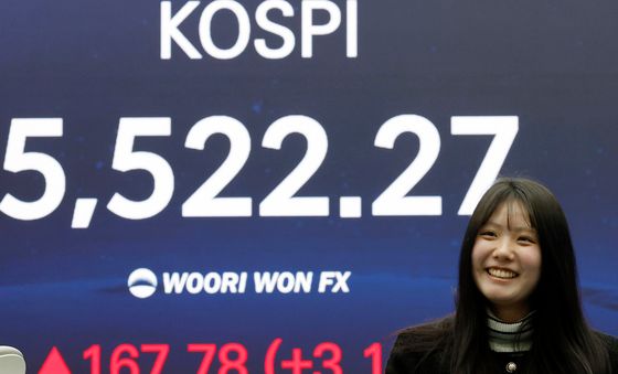 행복한 한국 증시…코스피 5522.27로 사상 최고치 기록