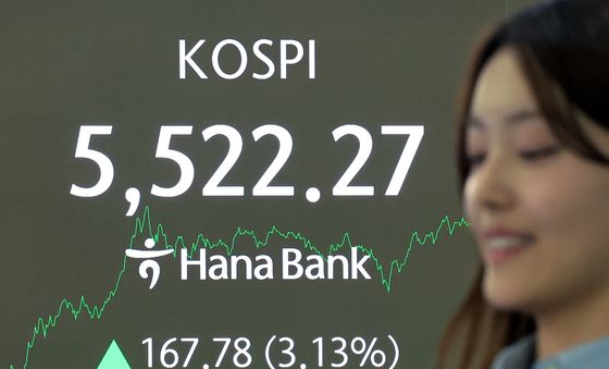 코스피, 사상 첫 5500선 돌파 마감