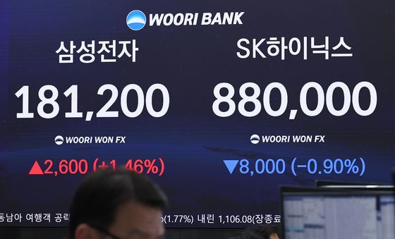 삼성전자 상승·SK하이닉스 하락 마감