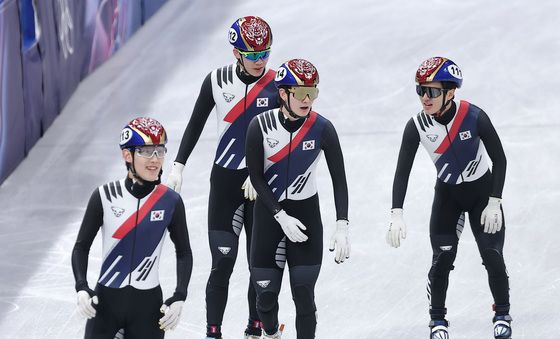 조1위로 계주 결승 진출한 쇼트트랙 남자 대표팀