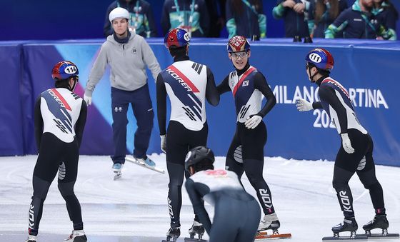조1위로 계주 결승 진출한 쇼트트랙 남자 대표팀