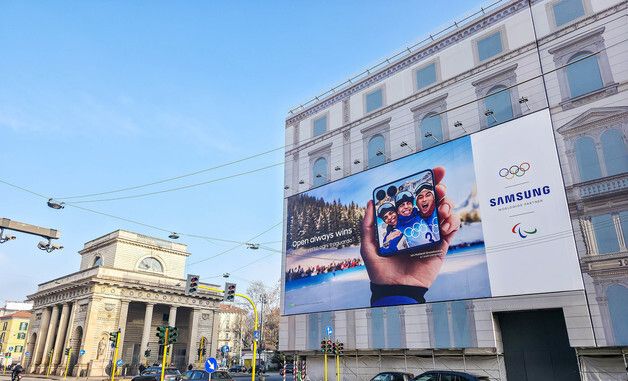 삼성전자, 밀라노서 '올림픽 캠페인' 옥외광고 선보여