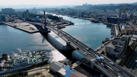 포항 해오름대교 임시 개통 첫 날