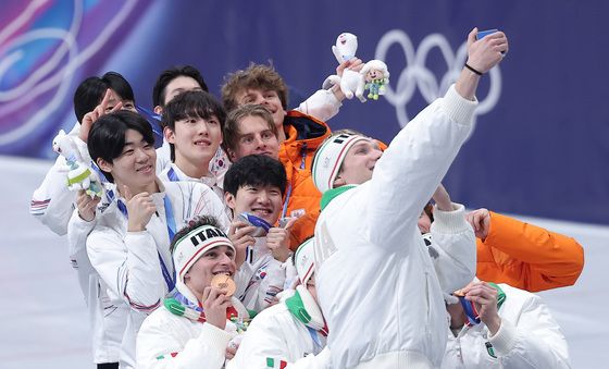 포디움에서 셀피