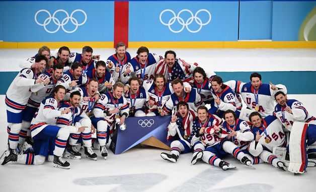 금메달 차지한 미국 남자 아이스하키
