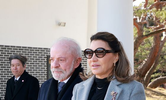 현충원 방문한 브라질 대통령과 영부인